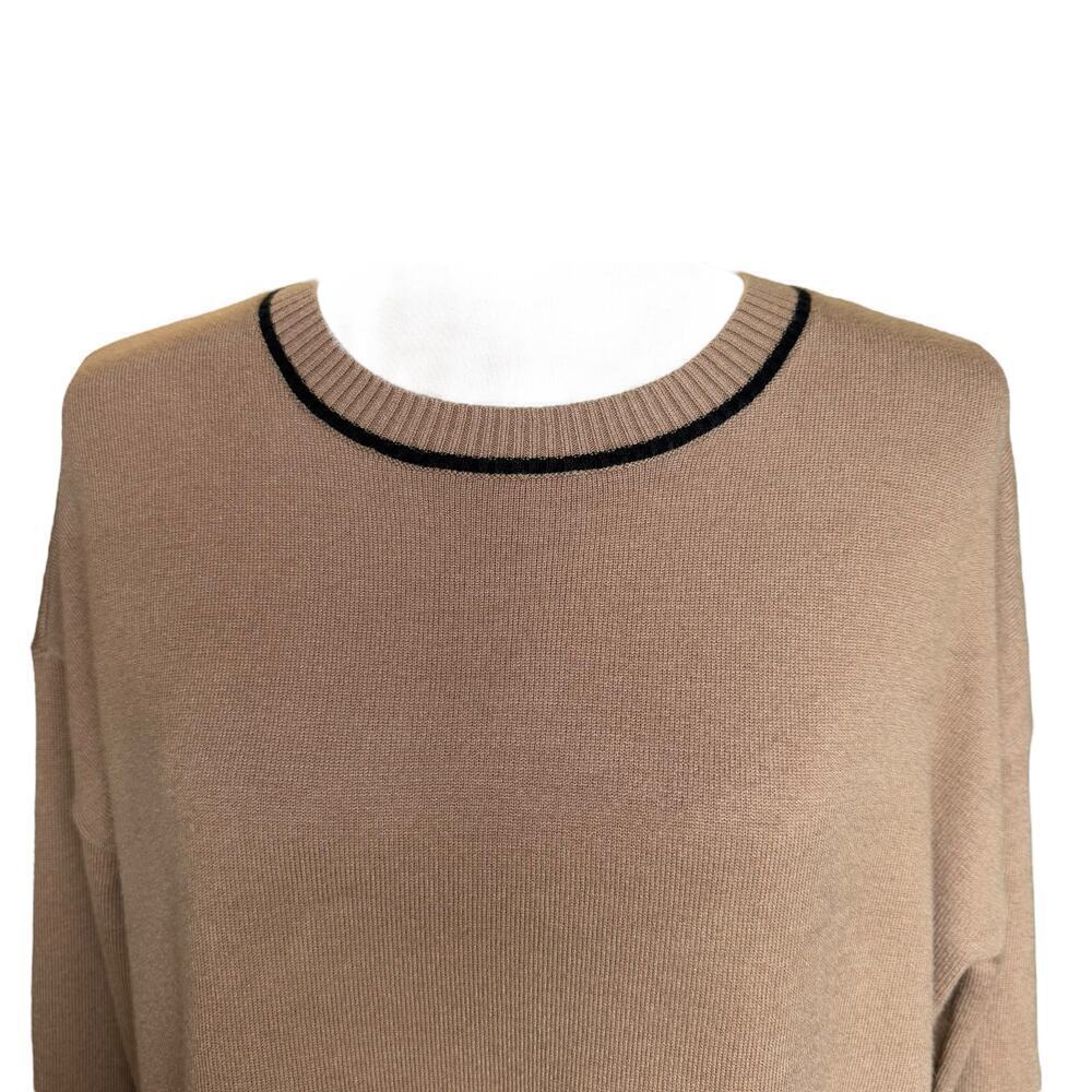Marled by Reunited Clothing Crewneck Pullover Sweater Camel/Black, Women’s Med. - Picture 5 of 8